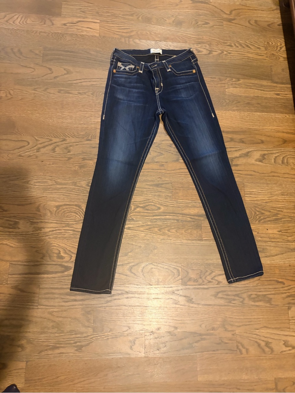 Big Star Navy Blue Women's Skinny Jeans with Signature Back Stitching - Picture 3 of 4